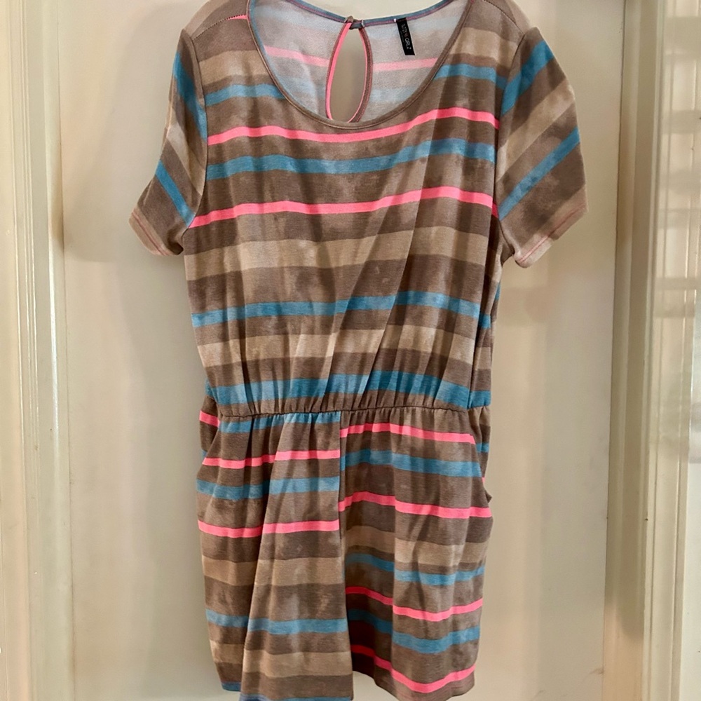 Glitzy Girls Striped Short Sleeve Romper